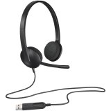 LOGITECH H340 Corded Headset - BLACK - USB